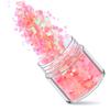 Juego de 12 lentejuelas con purpurina y polvo láser degradado para decoración de uñas con diseño de explosiones transfronterizas en color rosa