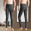 Pantalones largos para hombre pantalones cálidos forrados de polar engrosados ajuste ceñido mallas leggings de otoño e invierno