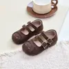 Zapatos de piel para niña, zapatos de princesa, estilo Birkenstock de nicho, zapatos infantiles retro, nueva colección otoño 2026, estilo coreano de punta baja, bailarinas unisex para niño