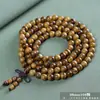 Pulsera de Múltiples Círculos de Madera de Agarwood Indonesio con Diseño Original Hongyi para Hombres y Mujeres, Cuentas de Oración Budistas, Accesorios de Joyería