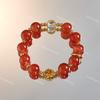 Pulsera de Cuentas de Vidrio Bolsa de la Suerte Estilo Chino como Fuego Nuevo Pulsera de Temperamento Moda China Joyería de Tendencia Nacional de Alta Gama
