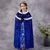 Capa Nueva de Hielo y Nieve Capa Ropa Exterior Chal Elsa Princesa Otoño e Invierno Niños Cordones Cálido Niños Medianos y Grandes