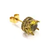 Moda Retro Europea y Americana Pendientes de Acero de Titanio con Corona Incrustada de Diamantes Nicho de Gama Alta Versátiles de Moda Pendientes para Hombres y Mujeres Joyería