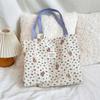 4431 Lindo bolso de lona de doble capa con estampado de cachorro, nuevo bolso de hombro portátil informal de gran capacidad para verano