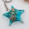 Llavero con forma de estrella de mar con pegamento de resina, pegamento AB creativo, micropaisaje de estrella de mar natural, joyería, recuerdos turísticos al por mayor