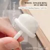 Anillo para Uñas Pincel Frontal para Polvo Pincel para Bordes Traseros Botón para Dedo Pincel Fino Suave Barrido de Uñas Herramienta Gris para Arte de Uñas