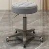 Taburete de belleza con ruedas, taburete de silla de salón de belleza para técnico de uñas, silla de trabajo grande con ruedas de altura ajustable retráctil