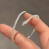 Pulsera de Serpiente de Ojos Rojos para Mujer, Estilo Ins Versátil Nicho de Diseño, Moderna y Única, Pulsera Abierta Ajustable, Mayoreo