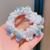 Anillo para el pelo de perlas para niños, Cuerda para la cabeza súper de hada de celebridad de Internet, Goma para coleta, Accesorios para el pelo de lazo, Accesorios para la cabeza de niñas y bebés
