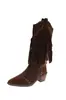 Versión de cuero genuino~Botas de viaje para mujer de Xinjiang 2026 nuevo estilo de verano botas de tacón grueso de pierna ancha botas vaqueras casuales retro