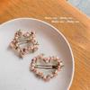Horquilla de flor rosa con ambiente primaveral de Corea del Sur, dulce pinza para cabeza de hada, pinza de tiburón, accesorios para el cabello para niña