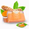 Comércio exterior 24K folha de ouro cenoura vitamina A sabonete artesanal óleo essencial sabonete de limpeza banho sabonete de ouro 150g sabonete facial atacado
