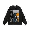 Camiseta de manga corta estampada de dibujos animados blockbuster antigua de 260 g para hombre y mujer, hip hop, marea nacional, callejera, de media manga
