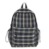 Mochila Escolar Versátil Retro Estudiante de Secundaria Femenina Otoño e Invierno Nueva Mochila Cuadros Coreanos Color Sólido Mochila para Estudiante Universitario y Viajero