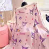 Manta com tema de menina KT, feita de macio fleece de leite, espessa para aquecer, manta de lã de cordeiro, xale, manta para cochilo no escritório, manta de sofá