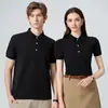 Camiseta de Algodón Peinado de Manga Corta de Verano Camisa Polo con Cuello Bordado Estampado Logo Camisa Cultural Publicitaria para Hombres y Mujeres Pareja