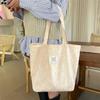 Bolso de hombro de pana, primavera 2025, bonito y fresco, de lona estampada, bolso de mano de gran capacidad para mujer.