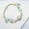 Pulsera de Cerámica Jingdezhen Nueva Pulsera de Cerámica China Joyería Estudiante Estilo Tíbet Cuerda Trenzada a Mano Puesto Regalo para Estudiante