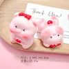 Variables Lindas Tridimensionales Cerdo Dibujo Animado Resina Accesorios Pegamento de Crema Hecho a Mano DIY Pasador Cuerda para el Cabello Llavero Bolsa Sorpresa