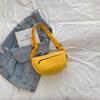 Bolsa de Grande Capacidade Feminina 2025 Verão Nova Casual Tecido de Nylon Bolsa Dumpling Simples para o Dia a Dia Bolsa Transversal de Ombro para o Dia a Dia Bolsa Feminina