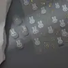 Adesivos de Unha de Coelho de Desenho Animado Fofos e Divertidos com Relevo Dourado, Decalques Adoráveis para Unhas, Celulares e iPads
