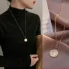 Collar con Retrato de Moneda de Oro 2026 para Mujer, Cadena Larga para Suéter, Accesorio Vintage de Moda, Venta al por Mayor de Joyería Pequeña, Transfronterizo Europeo y Americano