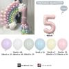 Tema Arcoíris Color Macarón Rosa Cumpleaños Digital Globo de Película de Aluminio Traje Arreglo Fiesta Primer Año Infantil