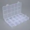 Caixa Plástica Transparente com 15 Compartimentos e Trava Dupla com Fivela Integrada e Fendas para Contas, Equipamentos de Pesca, Material de Papelaria, Ferramentas de Ferragem, Caixa com Compartimentos Anti-Mistura
