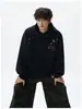 Moletom com Capuz Bordado Estrela Americana Masculino Outono Design Pesado Senso de Estilo Manga Longa Top Streetwear Versátil Moletom Esportivo