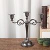 Candelabro de estilo europeo color bronce para el hogar de cinco brazos romántico adornos de cera para mesa hogar sala modelo hotel decoraciones para mesa de comedor