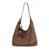 Bolso Tote Tejido Estilo Perezoso Artístico Retro para Mujer, Nuevo Bolso Grande de Hombro Cruzado, Versátil para Vacaciones y el Trabajo