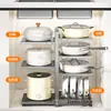 Prateleira de Armazenamento para Cozinha, Multicamadas, Multifuncional, Prateleira de Armazenamento de Panelas sob a Pia, Organizador de Armário, Porta-Panela
