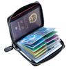 [Modelo Personalizado] Bolsa para Passaporte RFID Couro Genuíno Porta-Bilhetes Multifuncional Longa com Zíper Porta-Cartões de Identificação em PVC