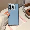 Funda de Teléfono de Cuero con Purpurina Fina Cuadrada Adecuada para Apple 16Promax Creativa 15 Agujeros Finos 14 Niñas 13Promax