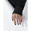 Anillo abierto de plata de ley S925 para mujer, estilo coreano, diseño de nicho con microincrustaciones irregulares de circonitas.