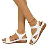 Comercio exterior 2024 sandalias nuevo diseño color suela gruesa moda estación independiente sandalias talla grande zapatos de mujer cinturón mágico zapatos de mujer ligeros