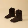 Botas modernas para aumentar la altura para personas menudas, otoño e invierno 2026, botines para aumentar la altura, botas de plataforma plisadas Maillard