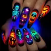 Arte de Uñas para Halloween, Diseños de Calavera, Calabaza y Monstruo, Arte de Uñas de Moda Europea y Americana