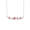 Collar de Plata de Ley 925 Mariposa para Mujer Estilo Dulce y Amoroso Flor de Durazno Zirconia Cadena para Clavícula Flor del Libro Rojo Colgante