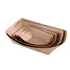 Caixas Descartáveis de Papel Kraft em Formato de Barco para Lanches, Batatas Fritas, Espetinhos Fritos, Churrasco, Bandejas de Serviço Comerciais Abertas, Caixas de Takeaway em Formato de Barco para Frango Frito