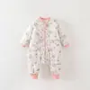 Saco de dormir acolchado de algodón puro y seda de morera de 120 g con piernas separadas para otoño e invierno para bebés y niños pequeños, Manta anti-patadas para niños, Saco de dormir de manga larga para bebé