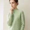 Estilo elegante y sofisticado, cuello semi-alto, suéter 100% cachemir para mujer, con tejido de siete agujas, engrosado para mayor calidez, con una textura suave y cómoda, perfecto como capa base