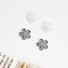 Tapas de Flor de Plata Pura 999, Soportes para Cuentas, Cuentas Espaciadoras, Almohadillas Pequeñas, Accesorios para Pulseras, Componentes Hechos a Mano para DIY de Perlas de Cristal