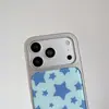 Funda Azul Simple Estrella Manzana para Teléfono Móvil 17Promax Adecuada para 16Promax Funda de Cobertura Total con Adhesivo 15Promax14