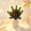 Decoraciones navideñas de frutas rojas artificiales y piñas para influencers transfronterizos, fondos festivos, plantas verdes, textiles para el hogar, accesorios para arreglos florales al por mayor en Temu