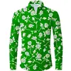 Moda Transfronteriza 2026 Camisa de Manga Larga para Hombre Cardigan con Estampado de Rosas Impresión 3D Trendy Casual Versátil