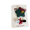 Nueva Serie Navideña Estrella Roja y Verde Lazo Pasador para el Cabello Infantil Pinza Lateral Pinza para el Flequillo