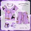Pijama infantil de comercio exterior para niñas, caricatura de verano delgada para estar en casa, nuevo traje de manga corta de primavera y otoño para niñas 2024