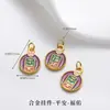 Tendência Nacional Método Antigo Pingente de Ouro de Areia Fogo Azul Gotejamento de Óleo Sorte Oco Esculpido Pérolas Incrustadas Acessórios para Pulseira Colar DIY Feito à Mão