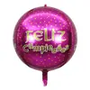 Nuevo Globo 4D de 22 Pulgadas Tridimensional de Cumpleaños Papel de Aluminio Película de Aluminio Artículos de Decoración para Fiesta de Cumpleaños Boda Venta al por Mayor Transfronteriza
